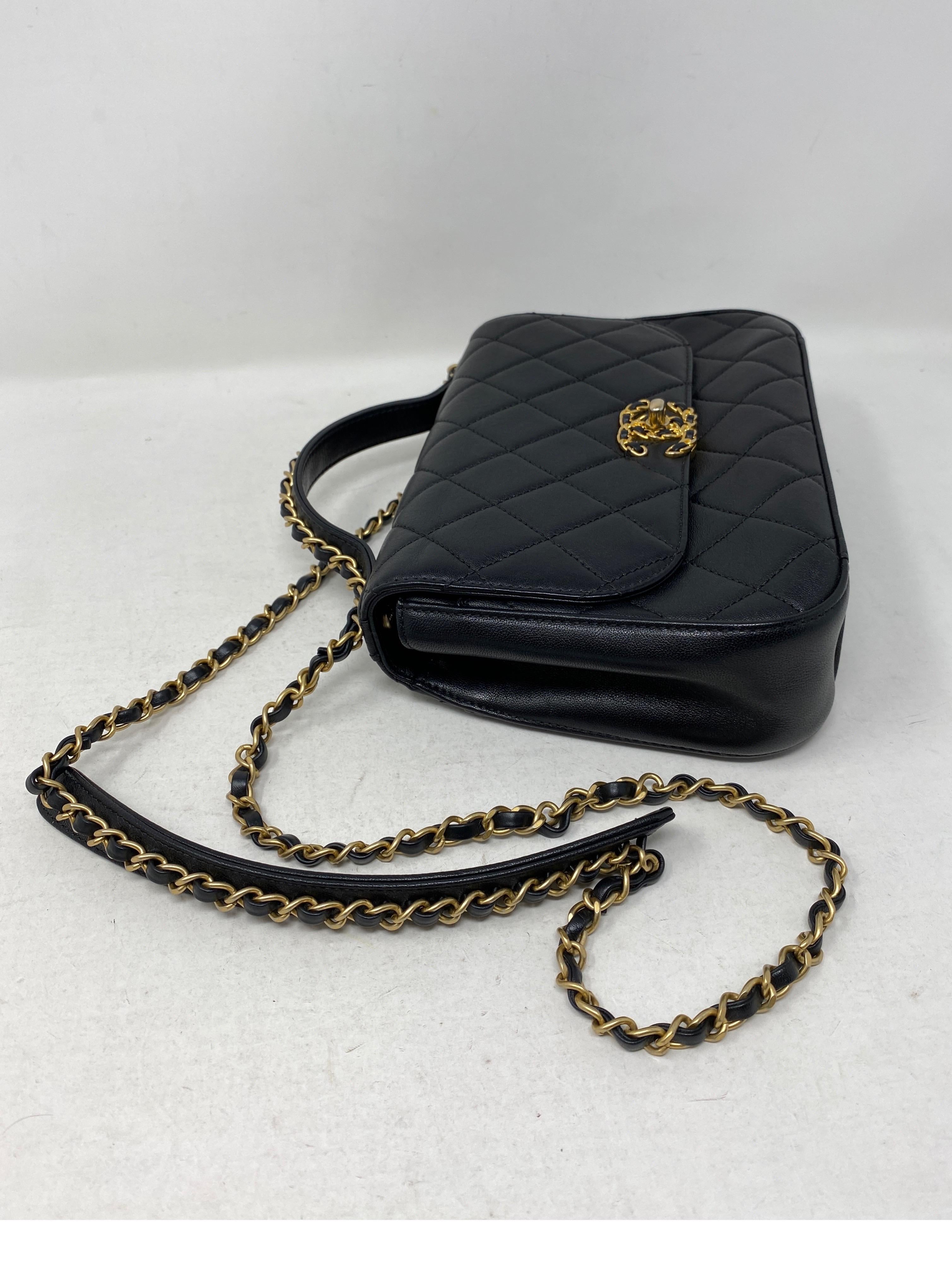 Chanel Top Handle Black Chain Bag 12
