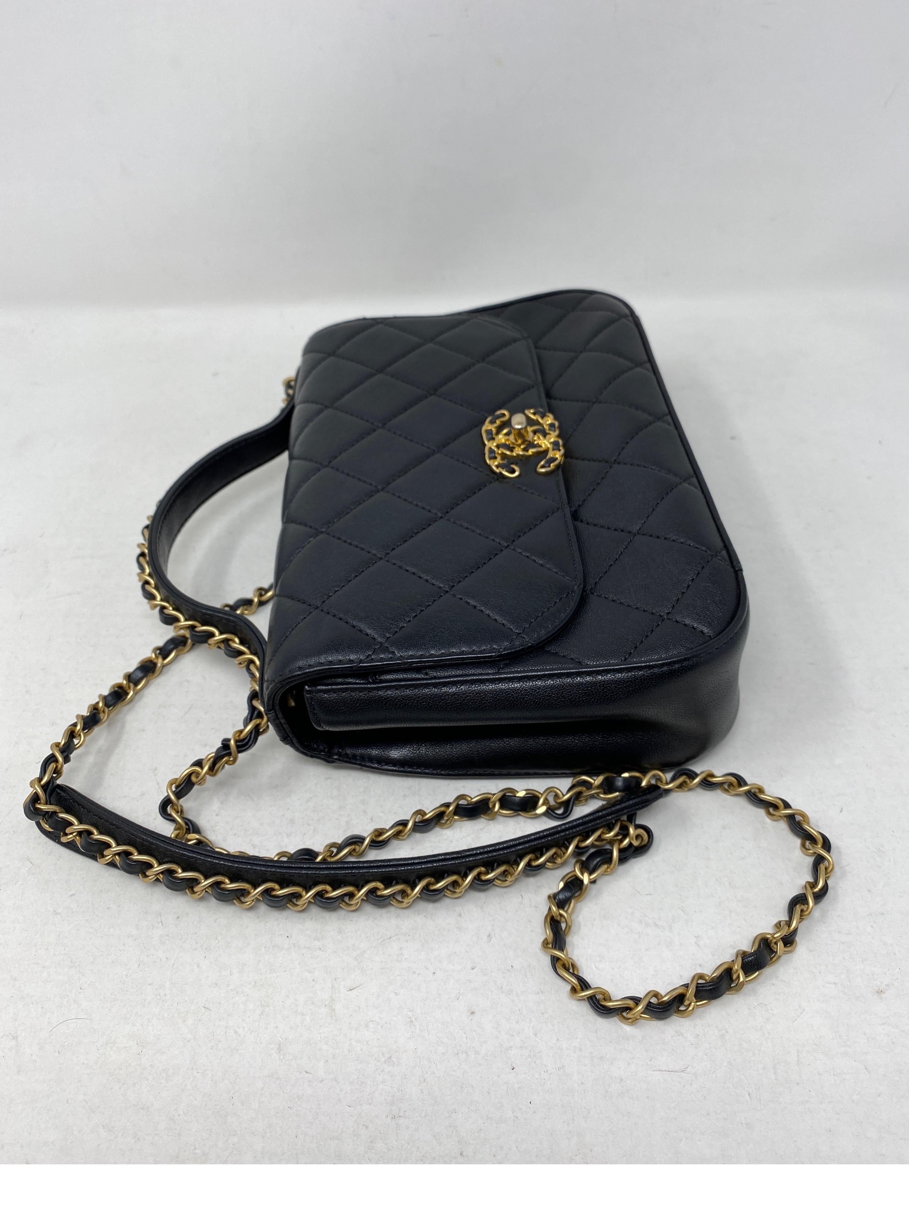 Chanel Top Handle Black Chain Bag 13