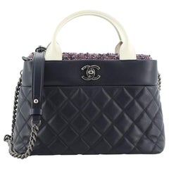 Chanel Top Handle CC Tote Quilted Calfskin with Tweed Small Chanel Top Handle CC Tote Quilted Calfskin with Tweed Small