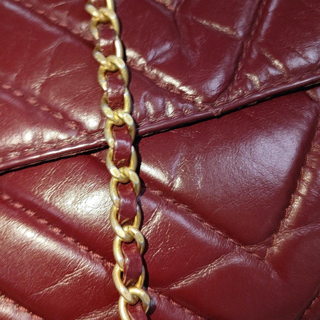 Chanel Top Handle Chevron Flap Bag Mini Burgundy Calfskin Leather, 2017 6
