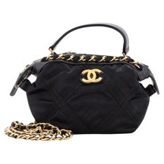Chanel Nylon Grosgrain Quilted Lifestyle Clutch with Chain Black
