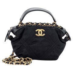 Chanel Top Handle Clutch with Chain Nylon with Grosgrain Mini