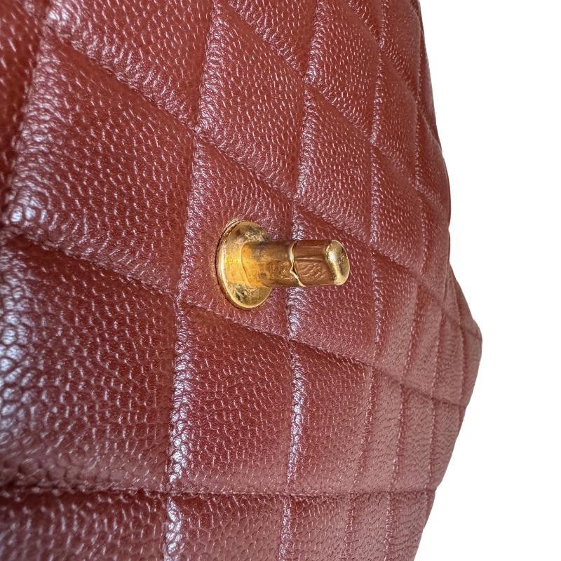 Chanel Top Handle Kelly Flap Bag Caviar Leather 24k Gold Plated 2000-2002 8