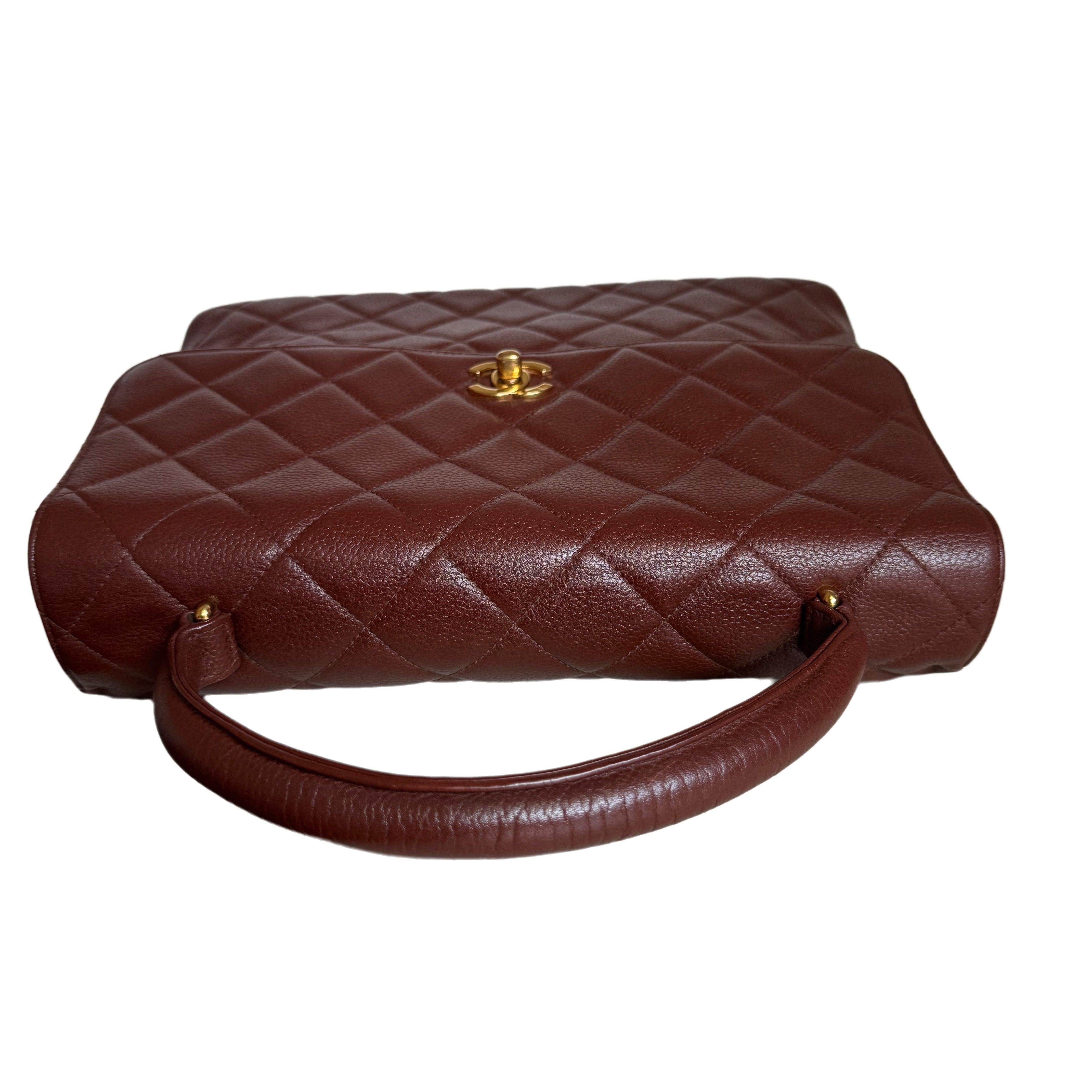 Chanel Top Handle Kelly Flap Bag Caviar Leather 24k Gold Plated 2000-2002 2