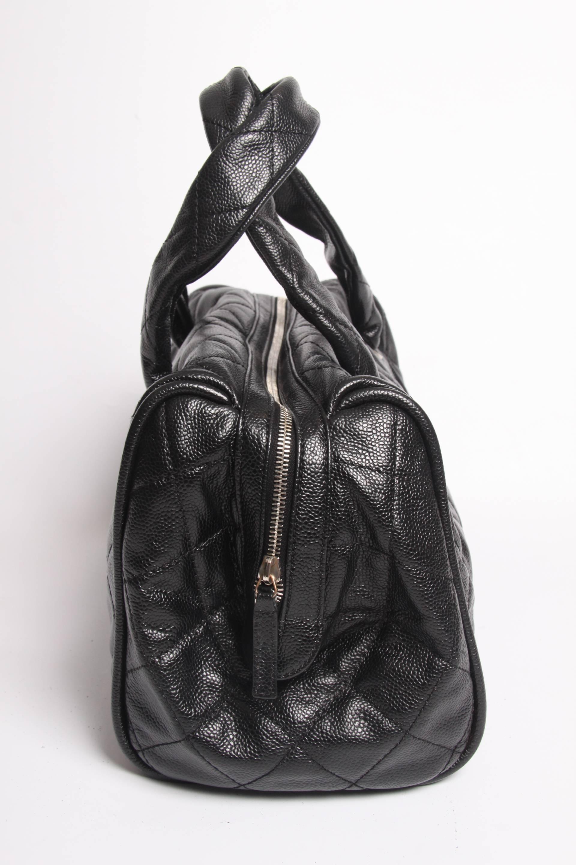 Chanel Top Handle Shopper Bag - black caviar leather  For Sale 4
