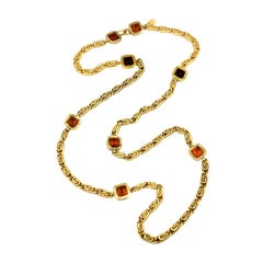  Maison Gripoix for Chanel Topaz  Link and Chain Necklace