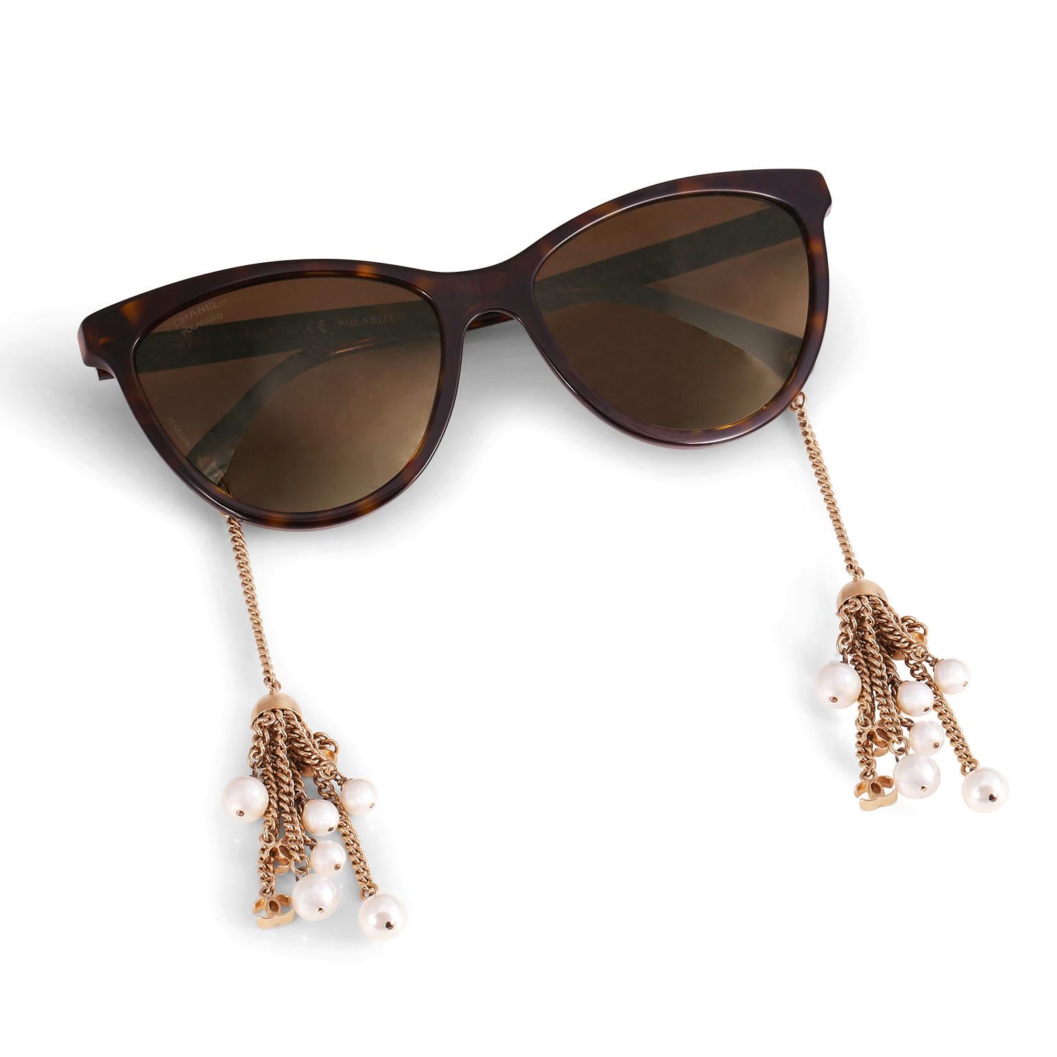 Women's Chanel Tortoise Cat Eye Fantasy Sunglasses