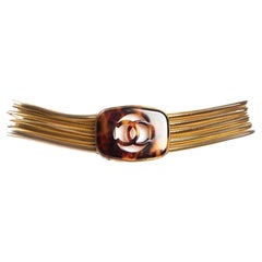 Chanel Tortoise Gold-mesh Multi Strand Chain CC Logo Belt