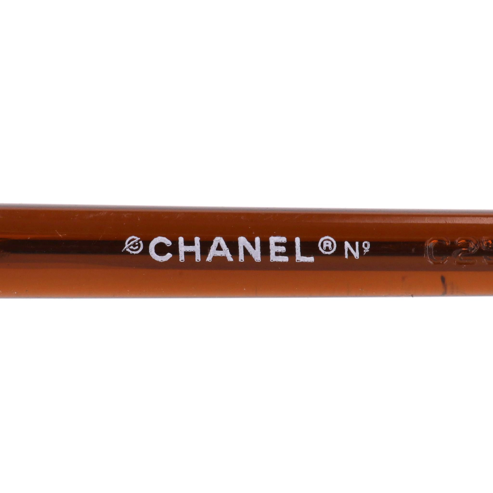 Chanel Schildpatt-Sonnenbrille rechteckig im Angebot 1