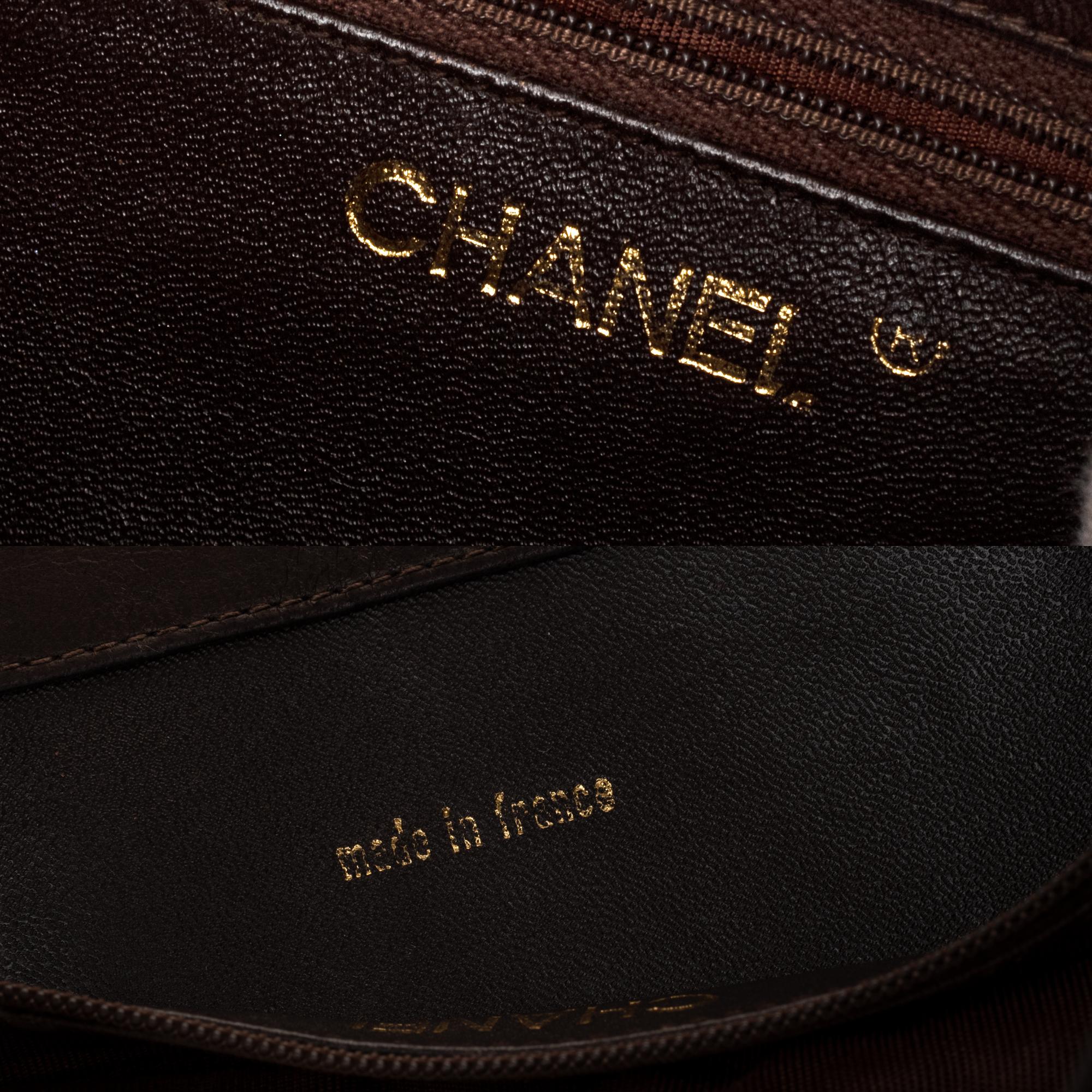 Chanel Tote bag in brown lambskin, gold hardware ! 1