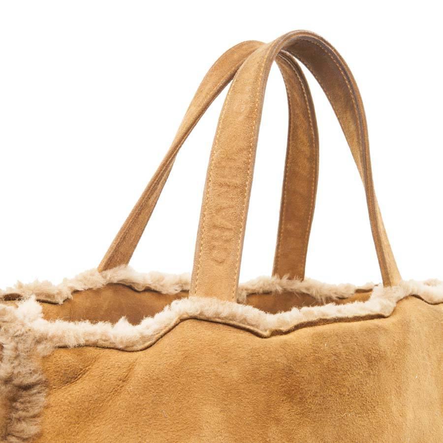 Women's CHANEL Tote Bag in Brown Shearling Leather