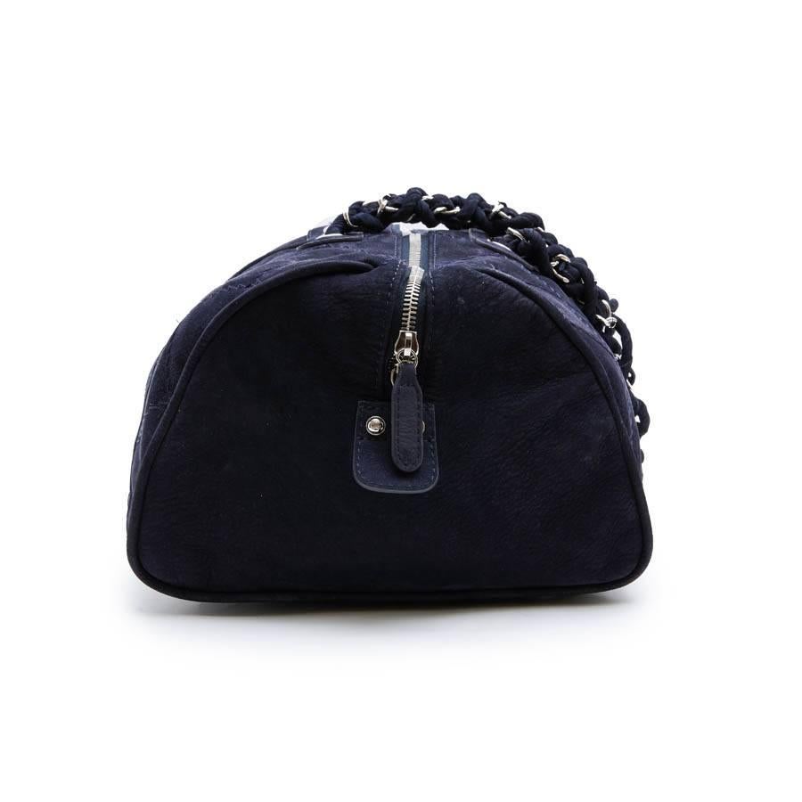 navy blue suede bag