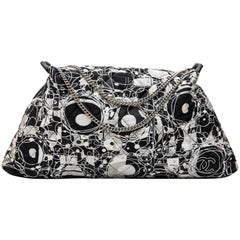 CHANEL Tote Bag in Silk Scarf and Black Smooth Lamb Leather