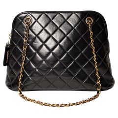 Chanel Tote Bag Vintage Black Lambskin 