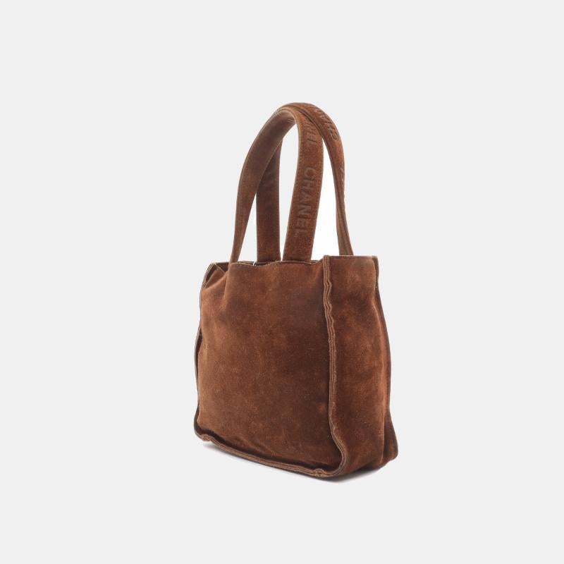 Chanel Tote Mini Brown Suede 1996-1997 In Good Condition In AUBERVILLIERS, FR
