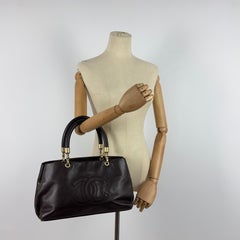 CHANEL Tote Top Handle Brown Caviar Leather Handbag 2003–2004