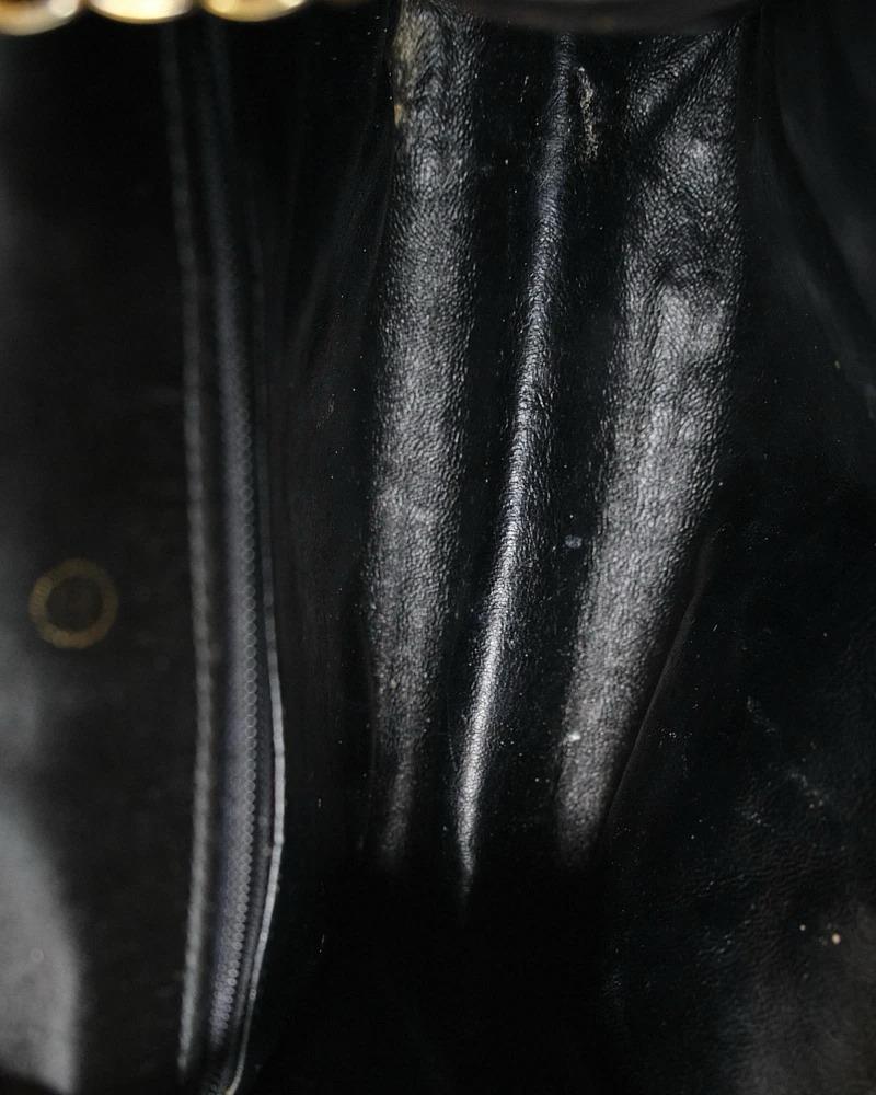 Chanel Bandoulière CC Satin Vintage Noir en vente 12