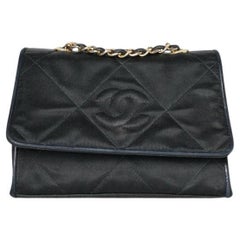 Chanel Bandoulière CC Satin Vintage Noir