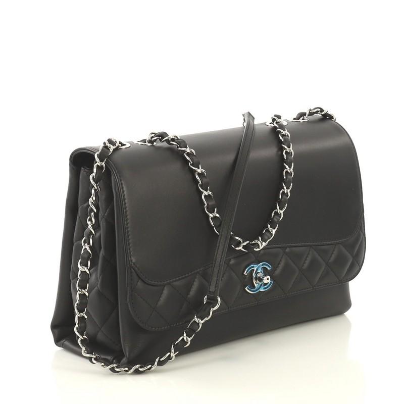 Black Chanel Tramezzo Flap Bag Calfskin Jumbo