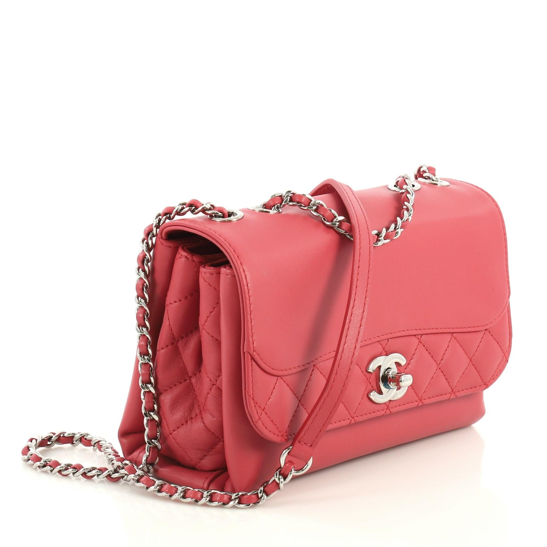 Pink Chanel Tramezzo Flap Bag Calfskin Small