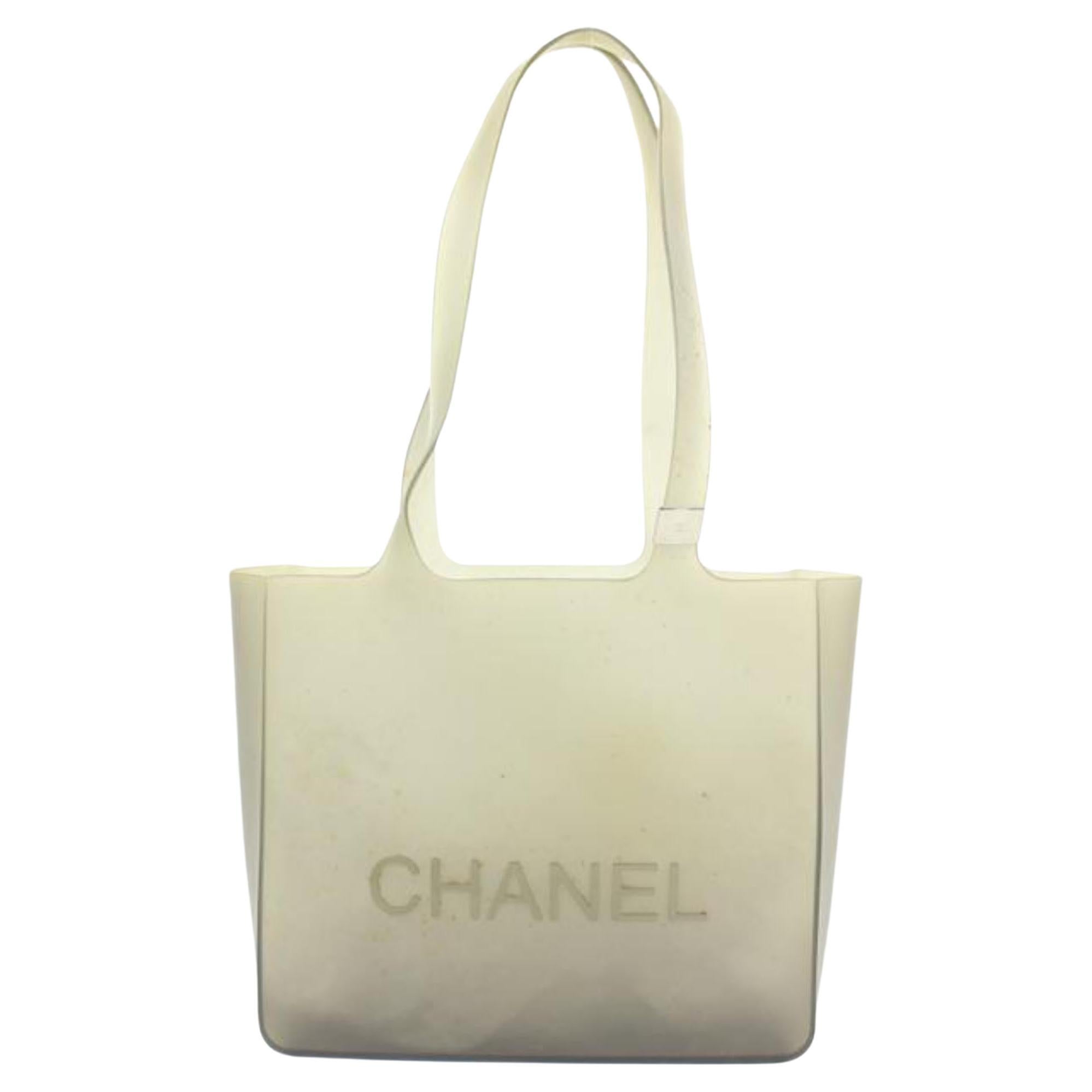 Chanel Translucent Grey CC Logo Jelly Tote Bag 121ca52