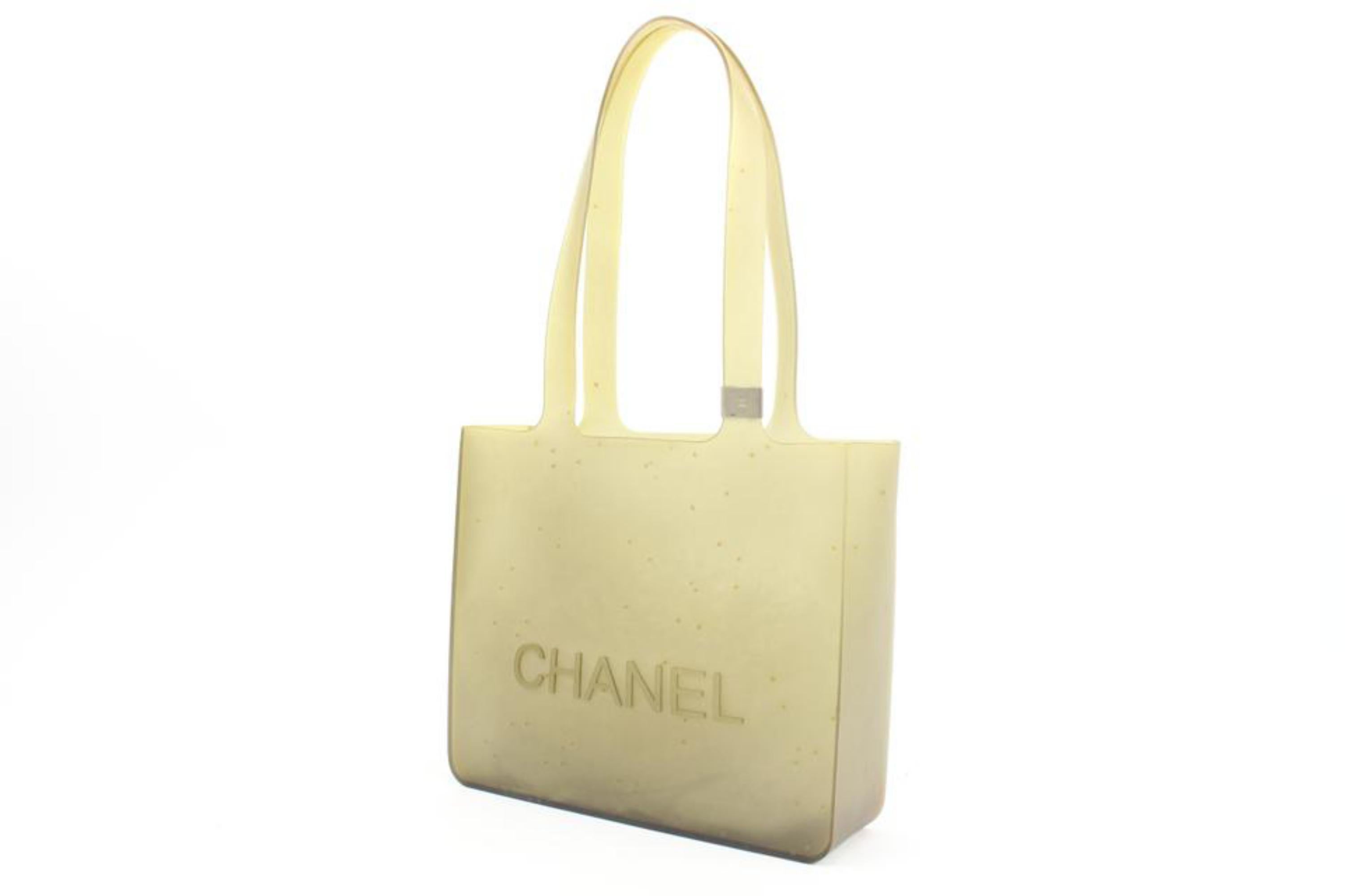 Chanel Translucent Grey CC Logo Jelly Tote Bag 121ca53
Measurements: Length:  9.5