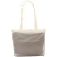 Vintage Chanel Translucent Naked Jelly Tote 870004 Gray Polyurethane Shoulder Bag