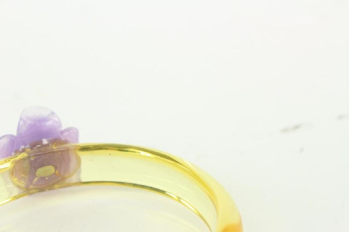 Chanel Translucent x Purple 01P Camellia Rose Flower Bangle Bracelet 830ca32 For Sale 4