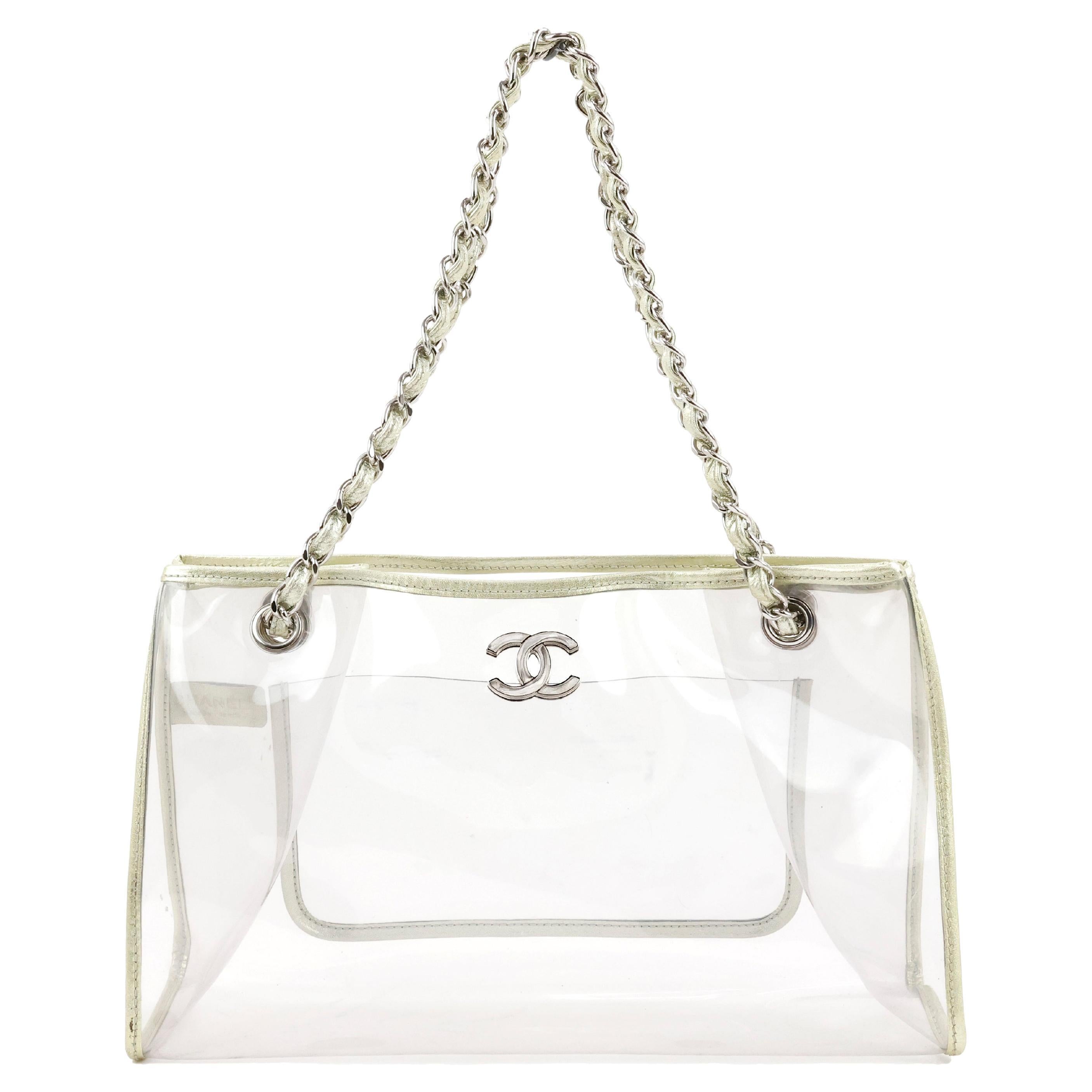 Sac à chaîne transparent Chanel en vente