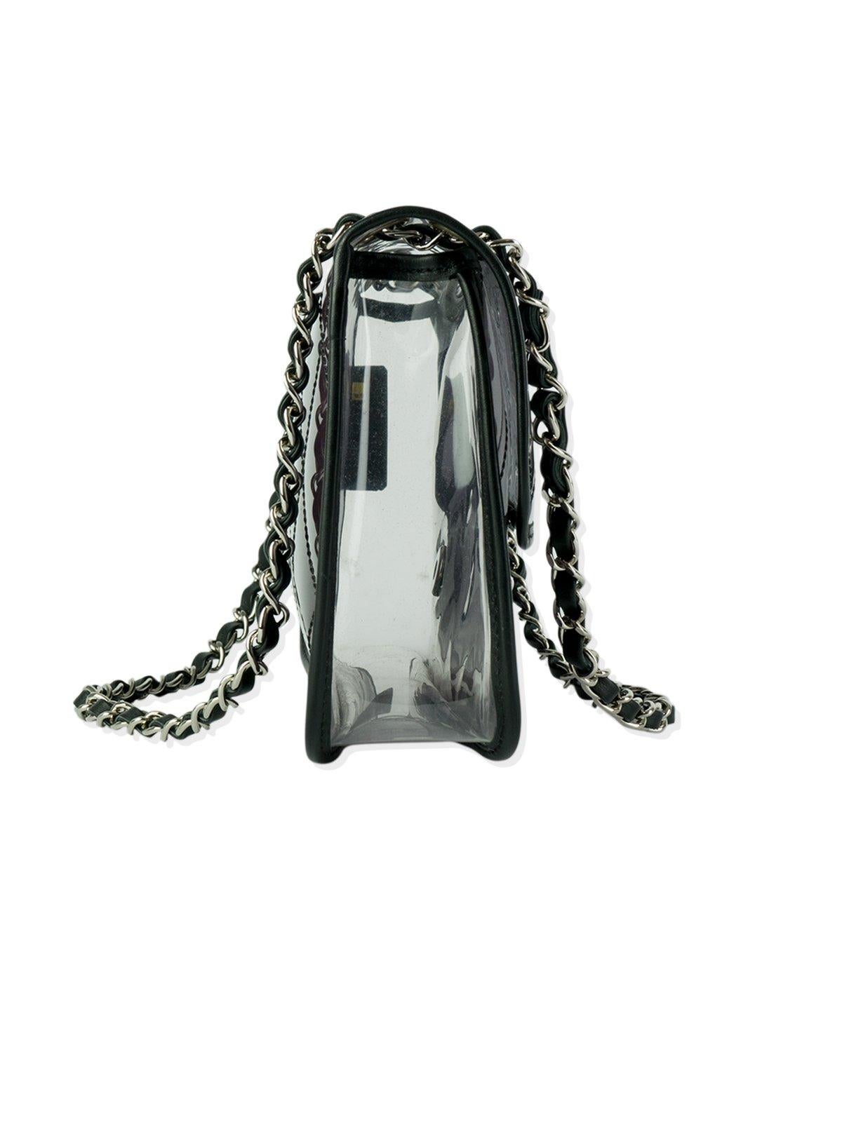 Chanel Transparent Clear Naked Ombre PVC Classic Flap Shoulder Bag For Sale 10