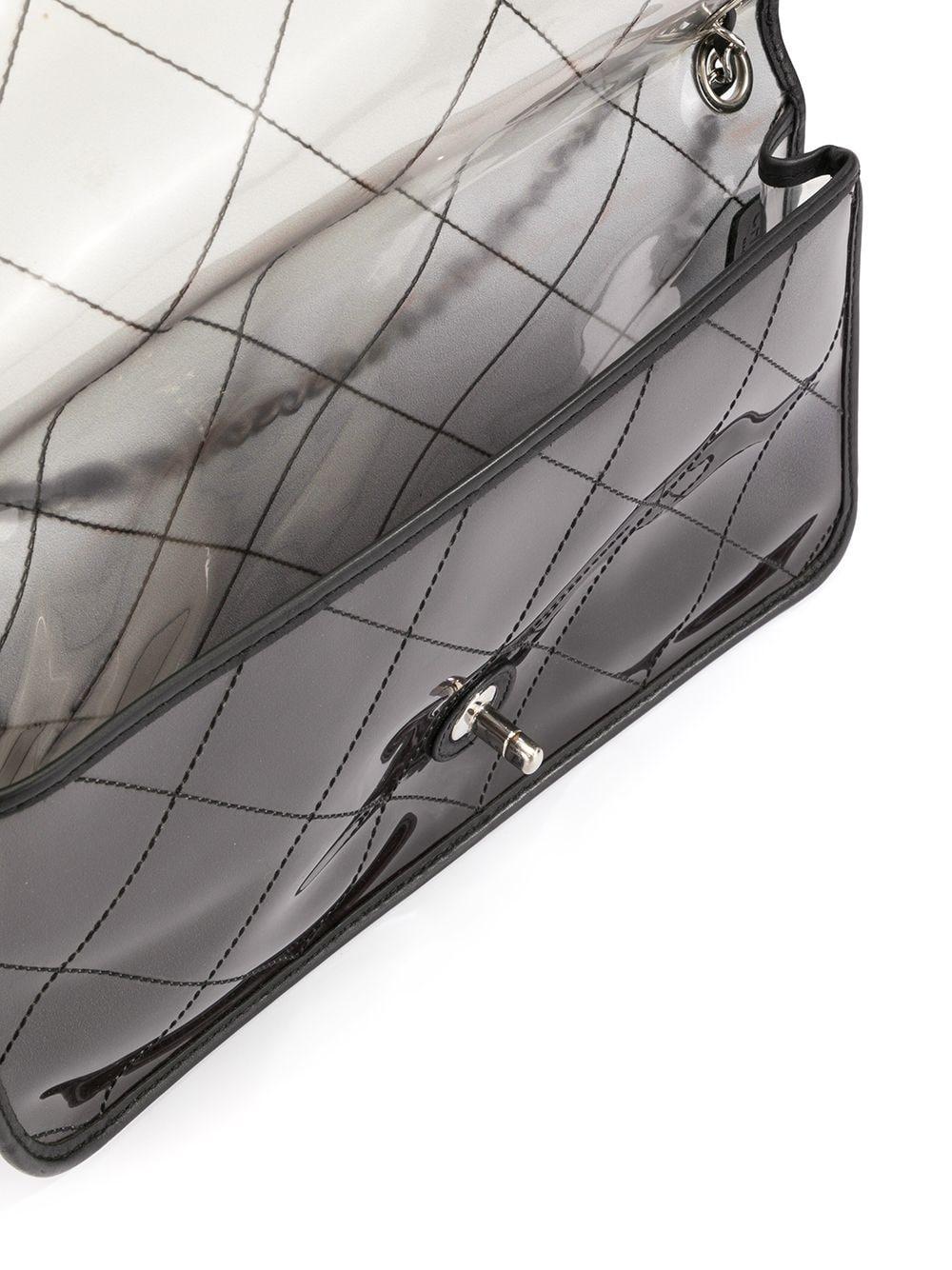 Chanel Transparent Clear Naked Ombre PVC Classic Flap Shoulder Bag For Sale 14