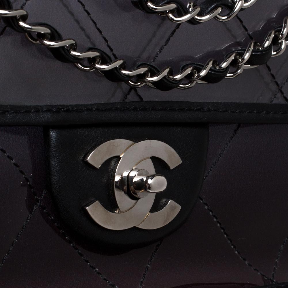 Chanel Transparent Clear Naked Ombre PVC Classic Flap Shoulder Bag For Sale 2