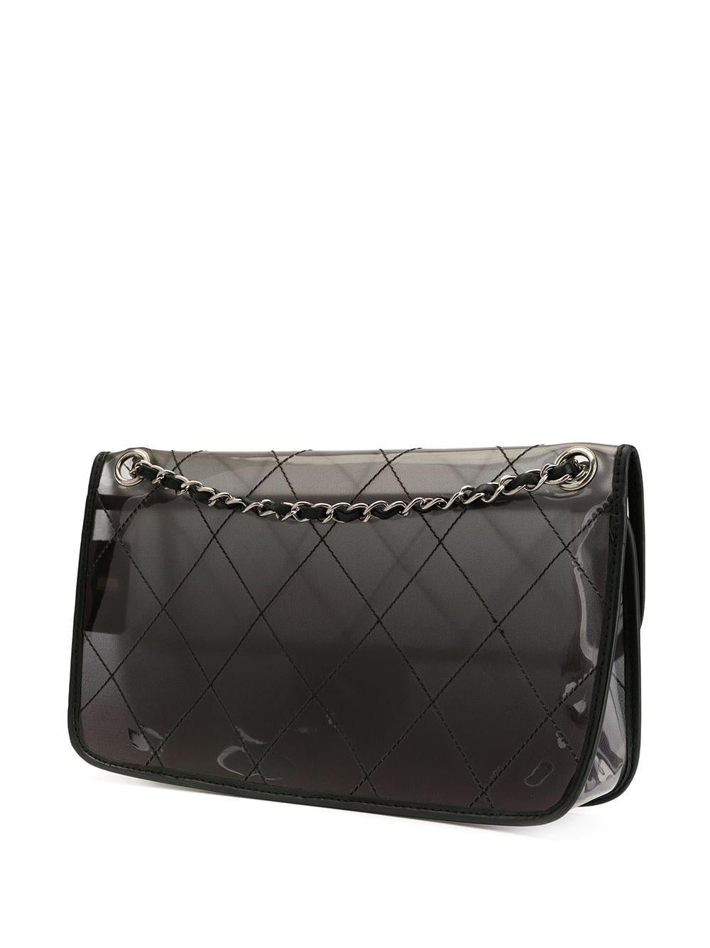 Chanel Transparent Clear Naked Ombre PVC Classic Flap Shoulder Bag For Sale 3
