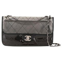 Chanel Bolso con Solapa Clásico de PVC Transparente Desnudo Ombre