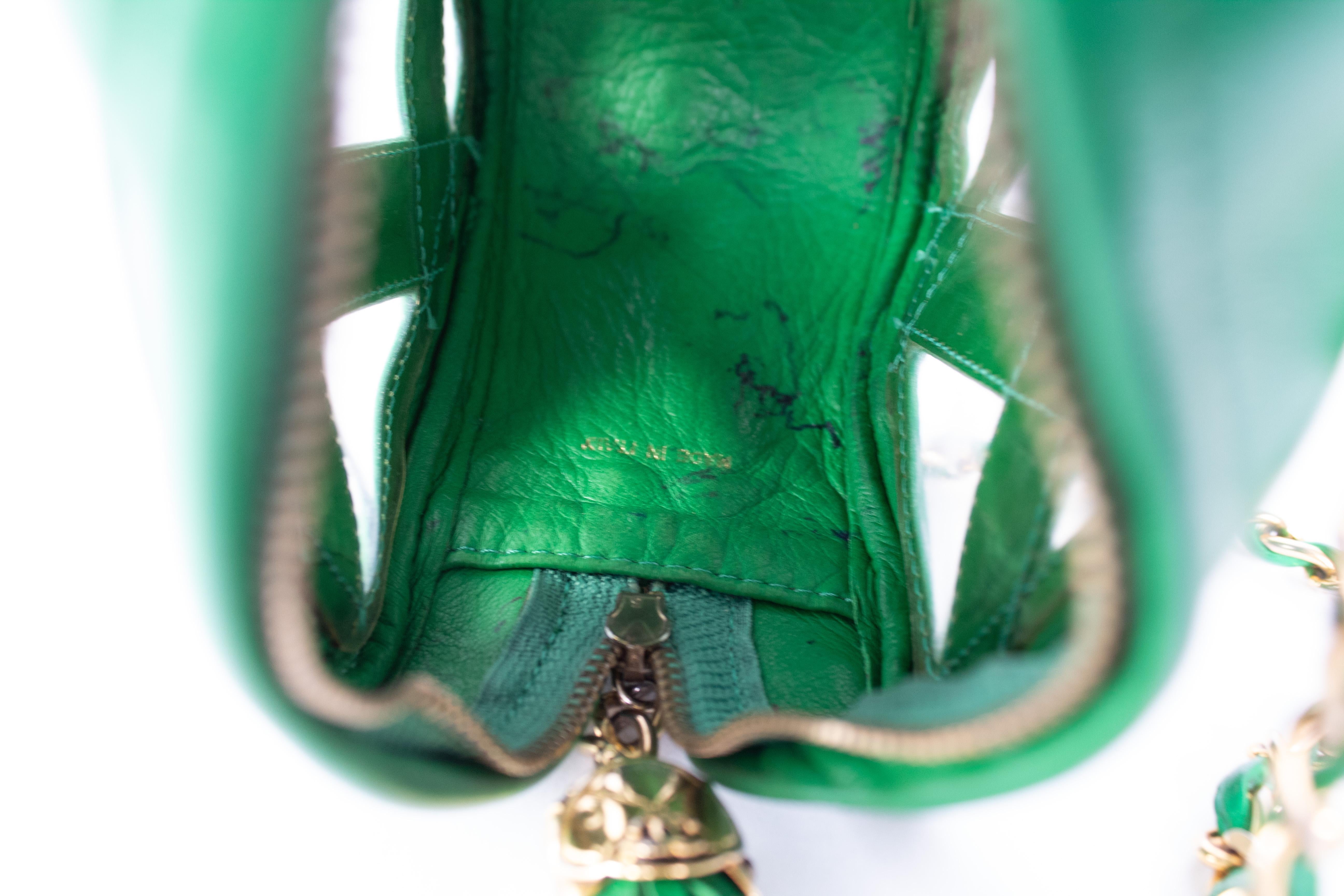 Chanel Transparent Clear Tassel Rare Vintage 90s Green Camera Shoulder Bag 5