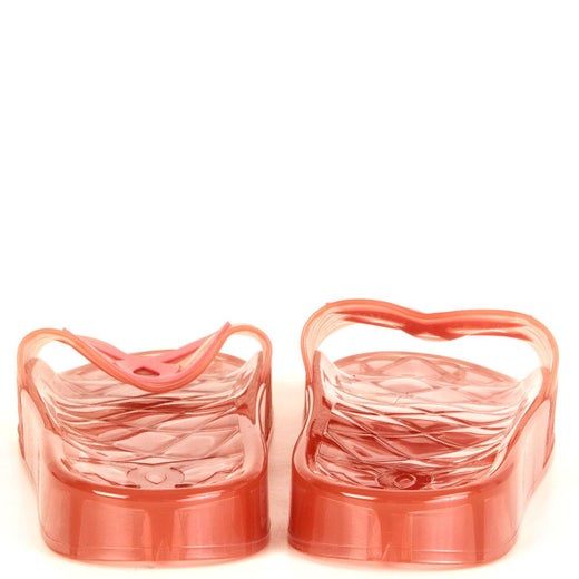 CHANEL transparent pink CC JELLY SLIDES Sandals Shoes 38 at 1stDibs | chanel  jelly slides, chanel transparent slides