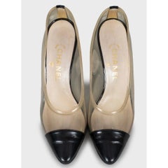 Chanel Transparent Pumps with Leather Toe - Size 38