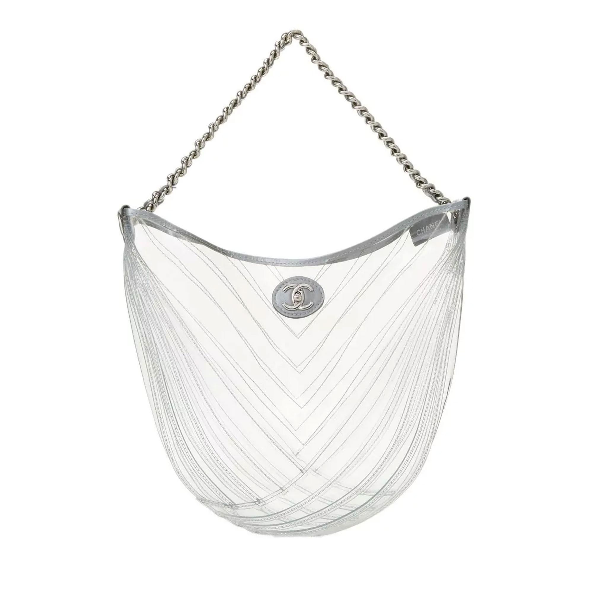 Chanel Transparent Teardrop Clear PVC Tote For Sale 2