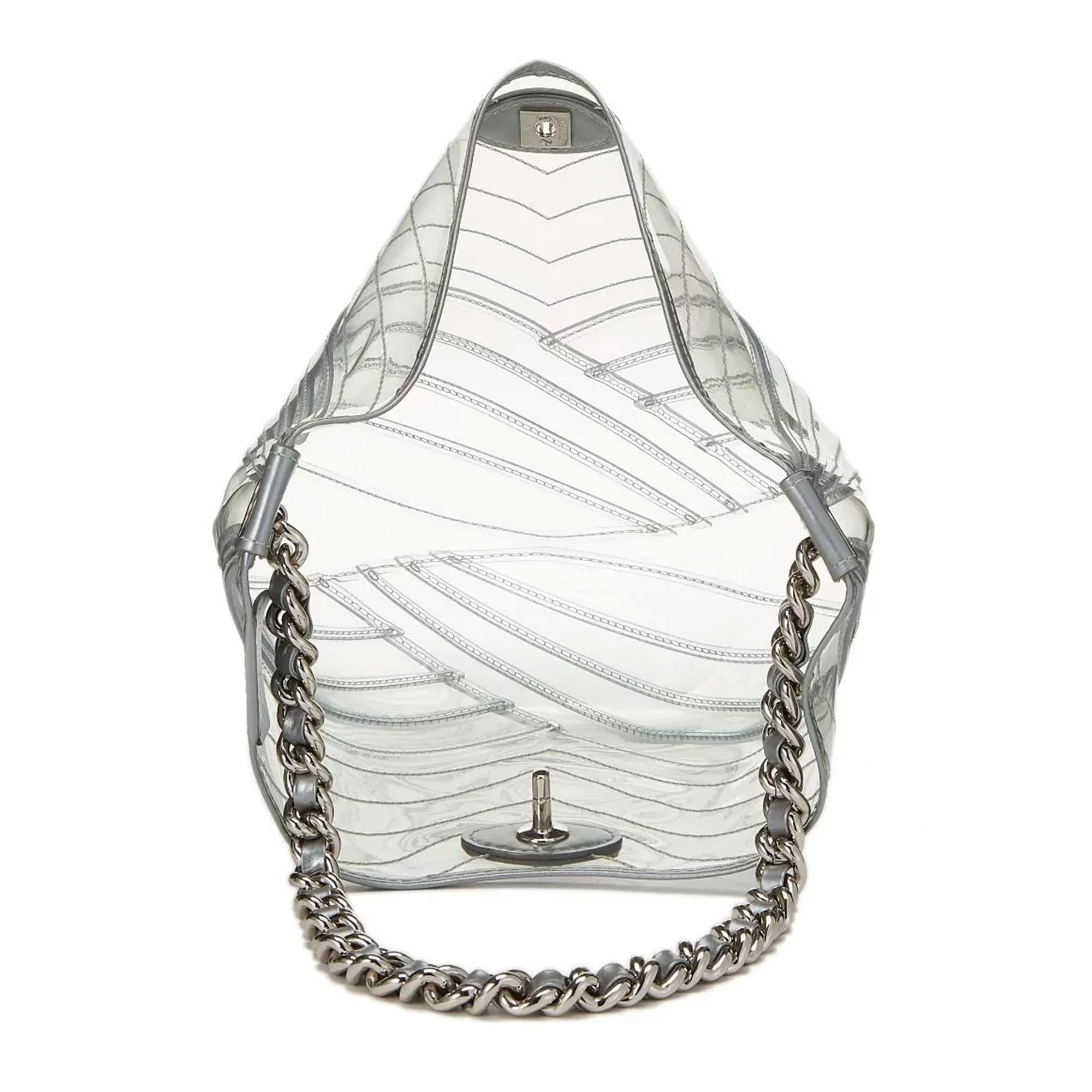 Chanel Transparent Teardrop Clear PVC Tote For Sale 3