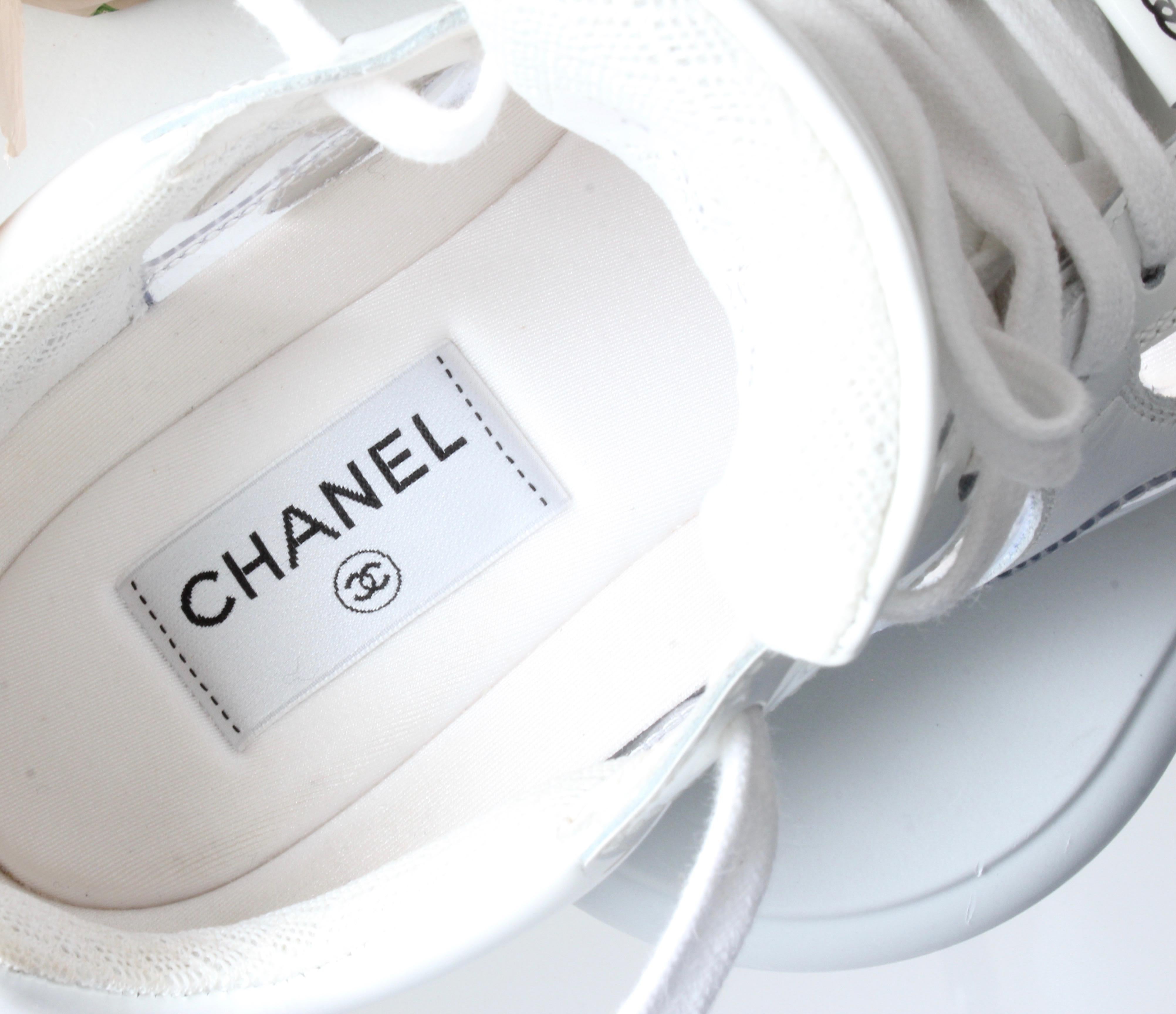 Chanel Transparent White PVC Trainers Sneakers Size 38 4