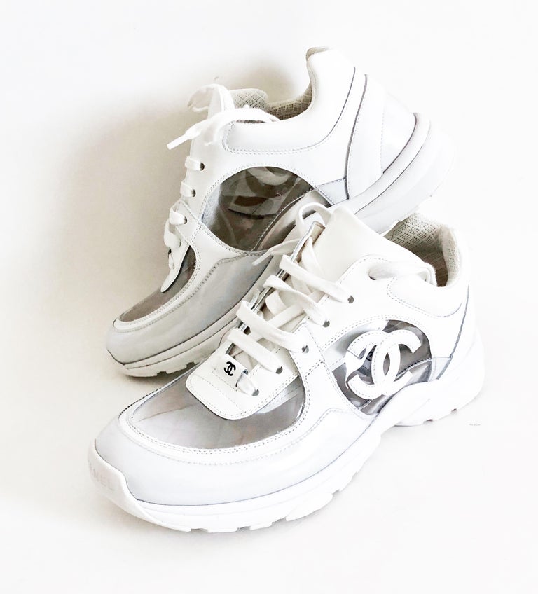 chanel white tennis shoes