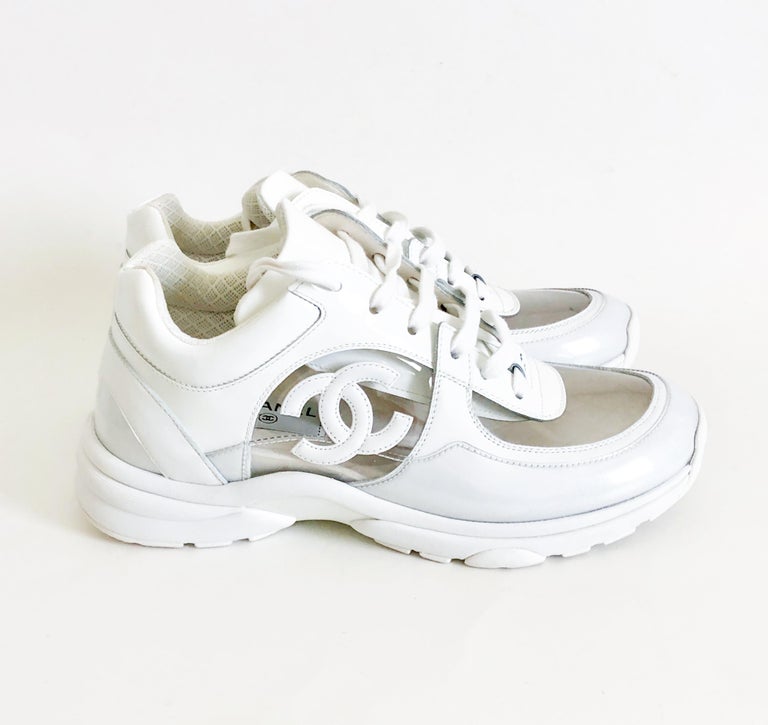 chanel white sneakers womens