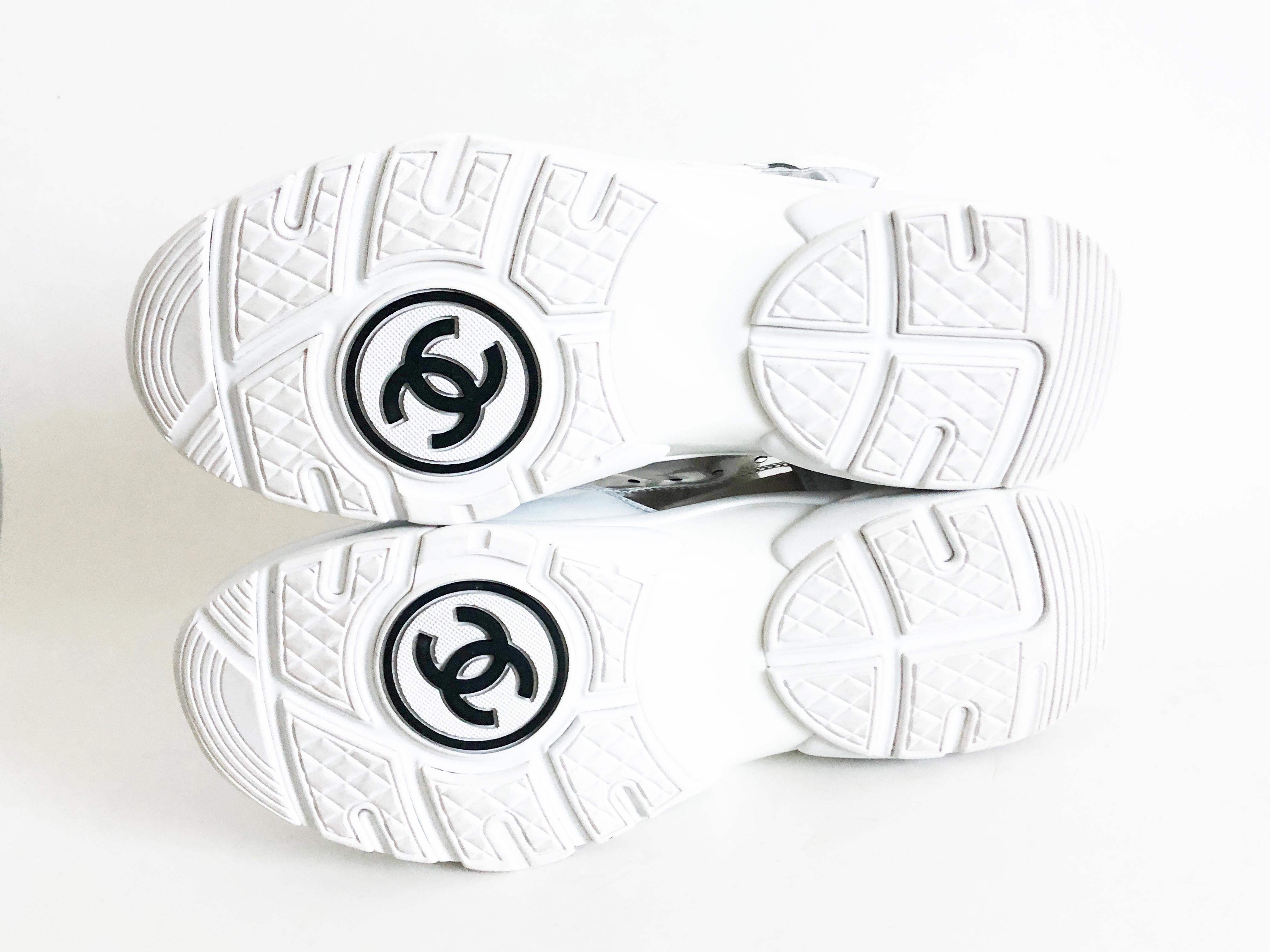 chanel transparent sneakers white