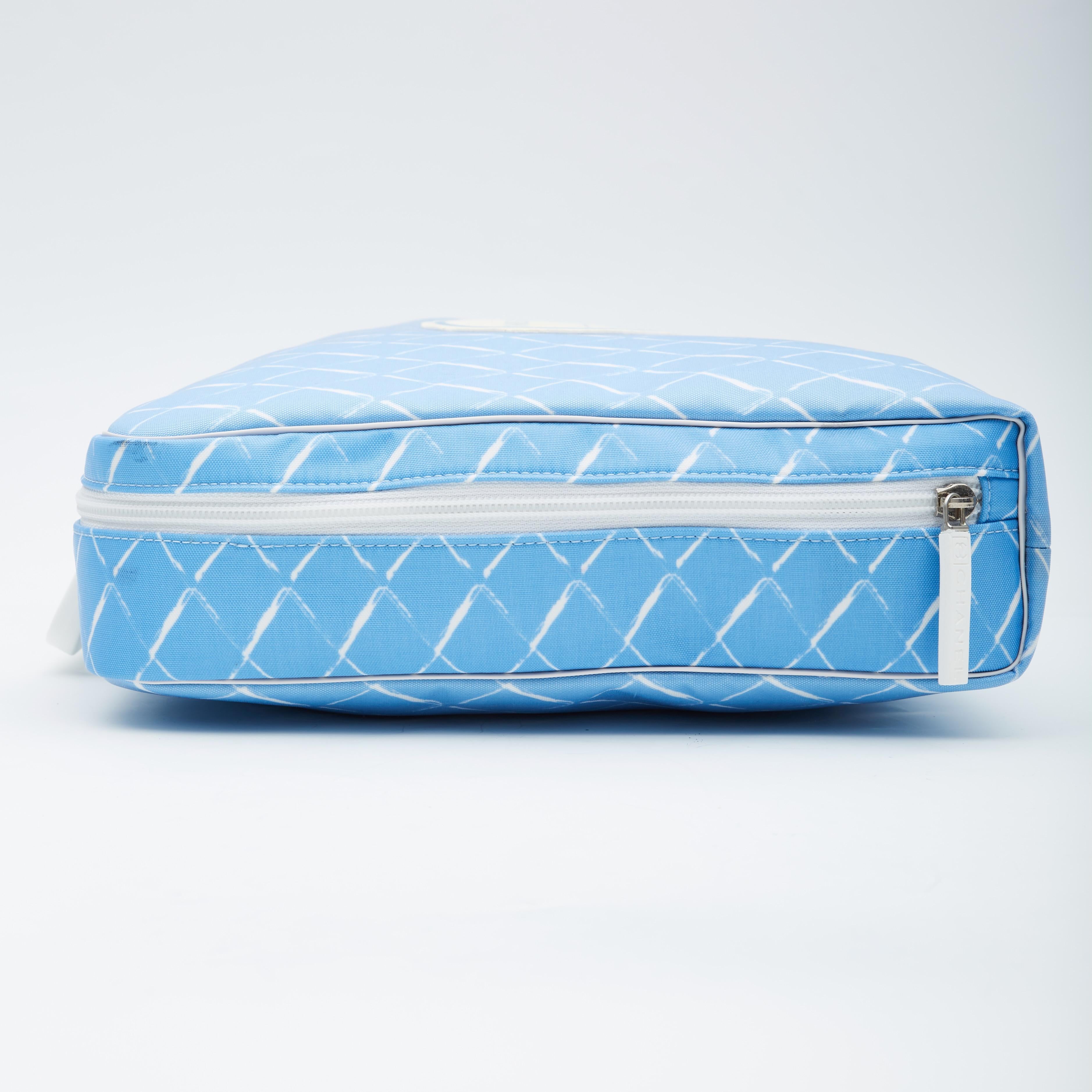 Women's or Men's Chanel Travel bag Briefcase Light Blue For Sale