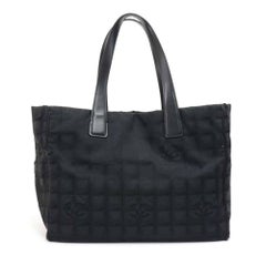 Chanel Travel Line Black Jacquard Nylon Tote Bag