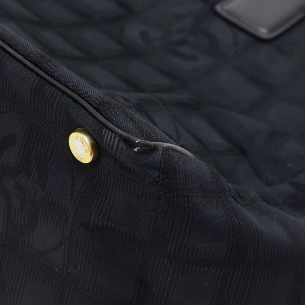 Women's Chanel Travel Line Black Jacquard Nylon Tote Bag For Sale