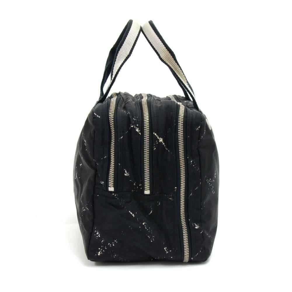 Women's Chanel Travel Line Black and White Nylon Waterproof Hand Bag