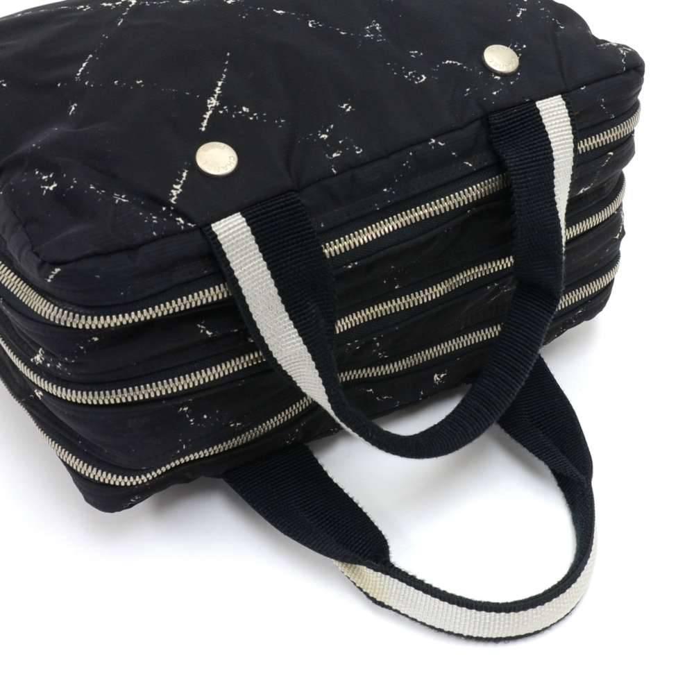Chanel Travel Line Black and White Nylon Waterproof Hand Bag 2