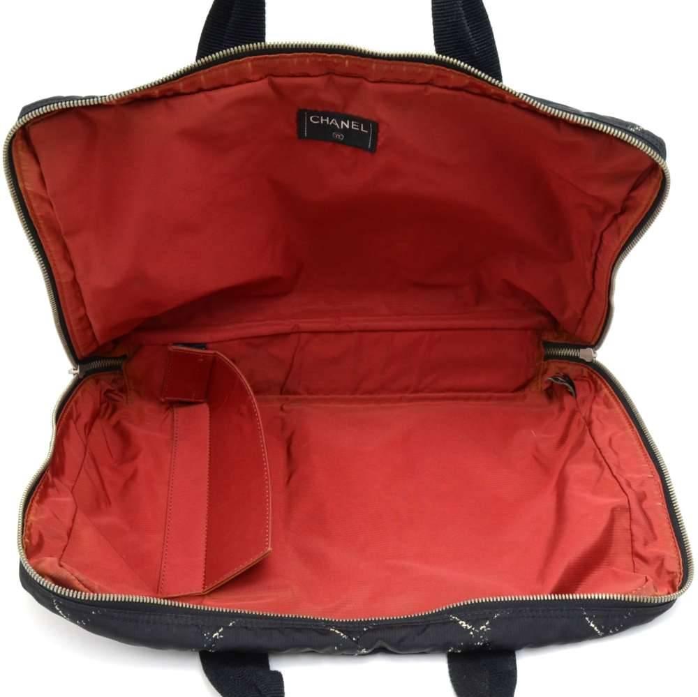 Chanel Travel Line Black x White Nylon Waterproof Laptop Bag For Sale 6