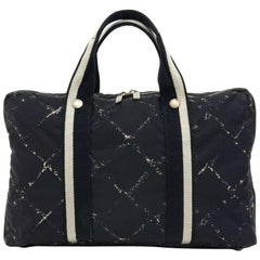 Chanel Travel Line Black x White Nylon Waterproof Laptop Bag